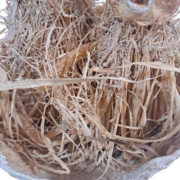 Primitive Hand Painted Paper Mache Bunnies In An Egg Basket Folk Art Figurines - Picture 5 of 9